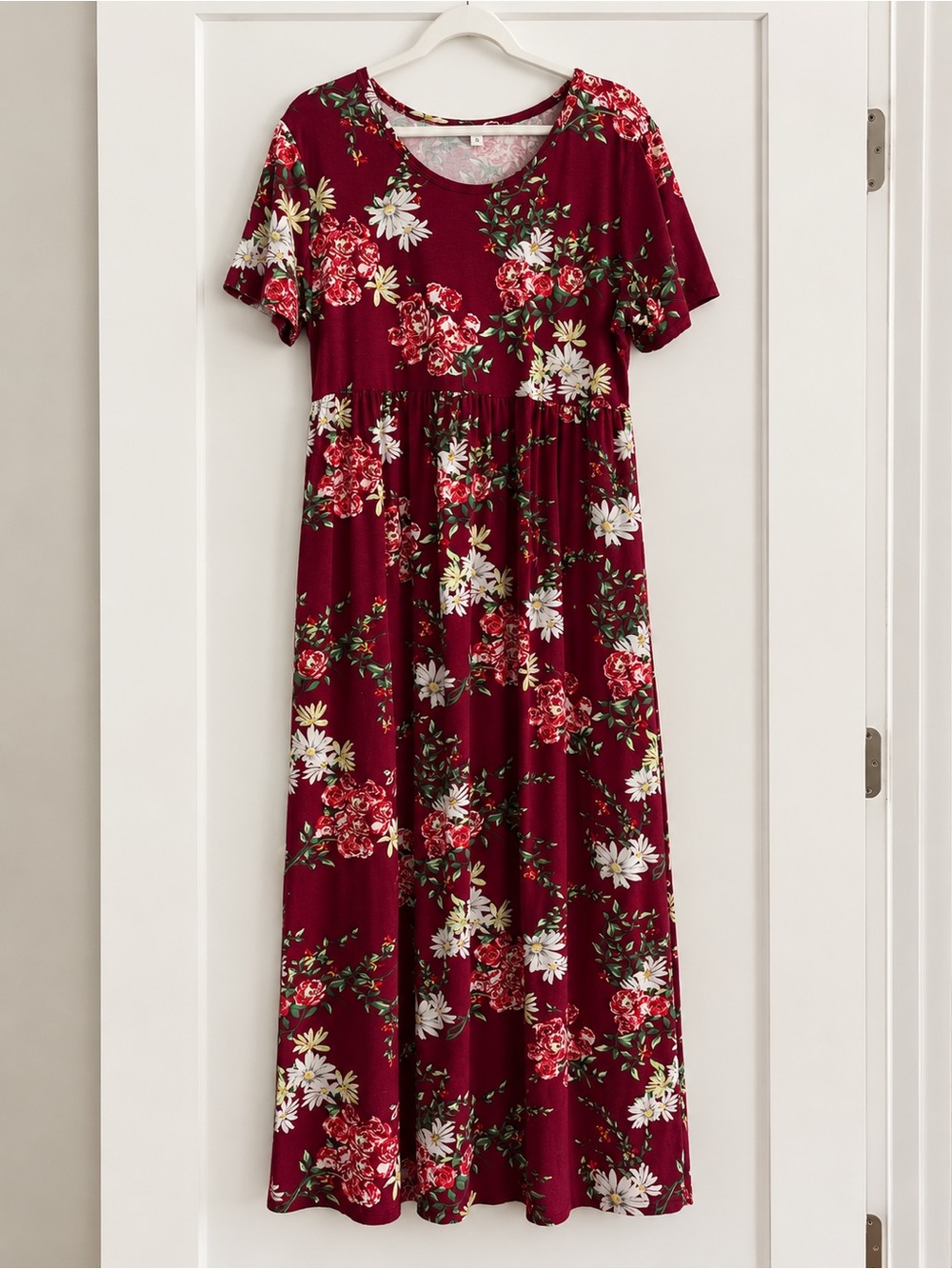 Floral Short-Sleeve Maxi Dress